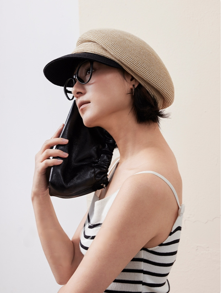 Paper Straw Beret Hat – Lightweight Summer Cap for Women - OESLO