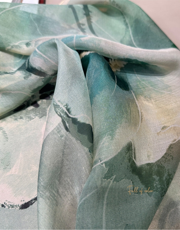 Shulang yarn, silk square scarf. - AOA Fashion Accessories