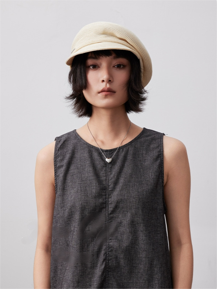 Paper Straw Beret Hat – Lightweight Summer Cap for Women - OESLO