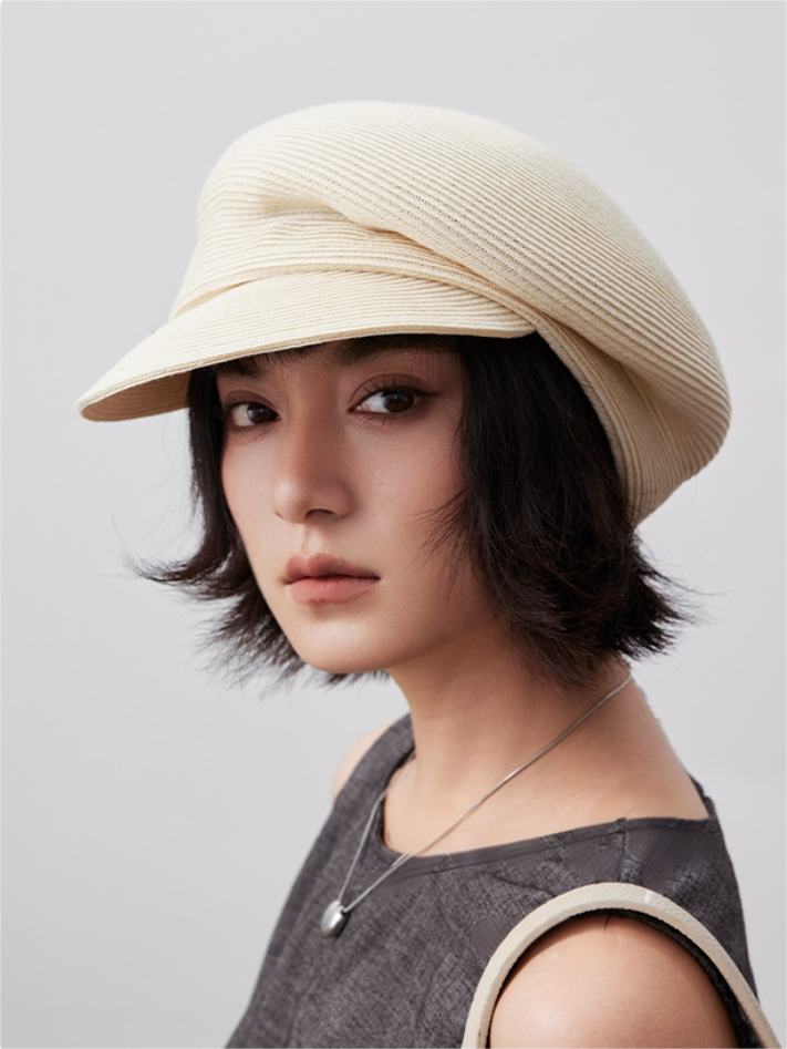 Paper Straw Beret Hat – Lightweight Summer Cap for Women - AOA Fashion Accessories