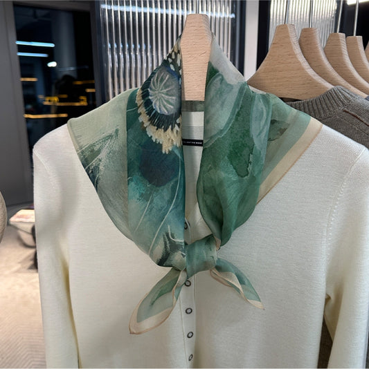 Shulang yarn, silk square scarf. - AOA Fashion Accessories