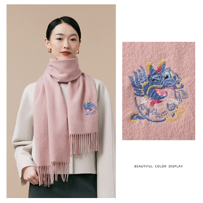 Wool Scarf Women – With Exquisite Floral Embroidery - OESLO