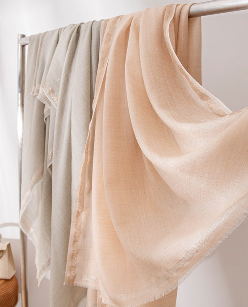 Solid Color 100% Wool Scarf - Lightweight and Elegant Ladies' Shawl - OESLO