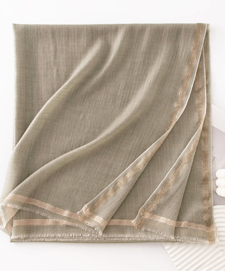 Solid Color 100% Wool Scarf - Lightweight and Elegant Ladies' Shawl - OESLO