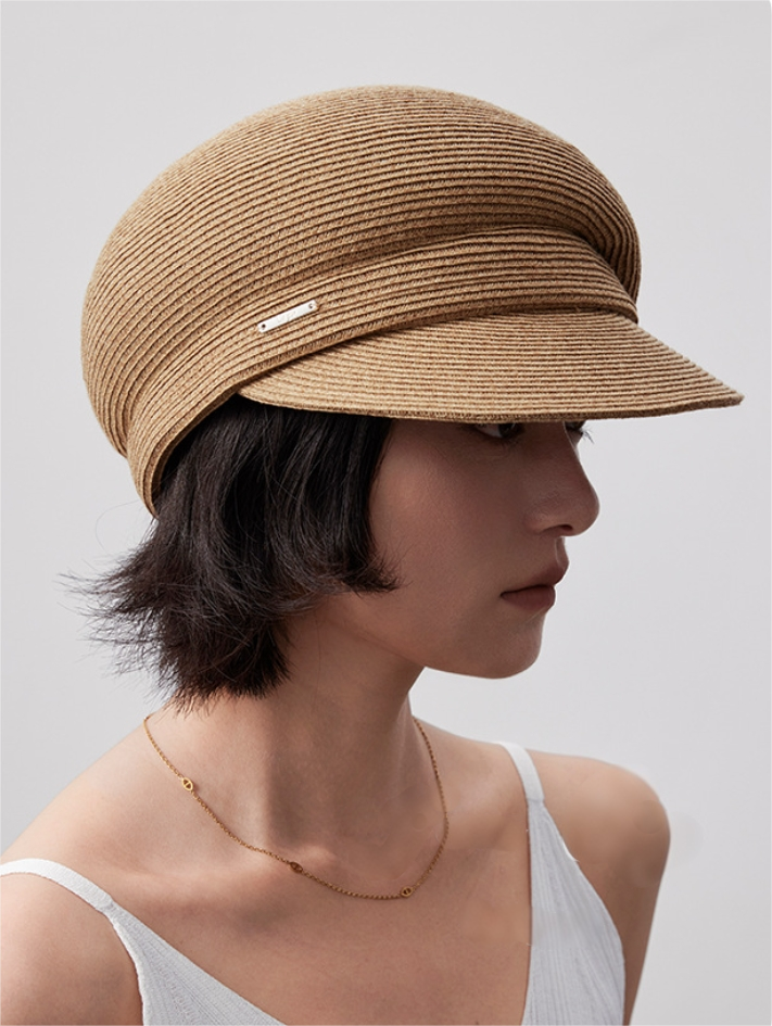 Paper Straw Beret Hat – Lightweight Summer Cap for Women - OESLO