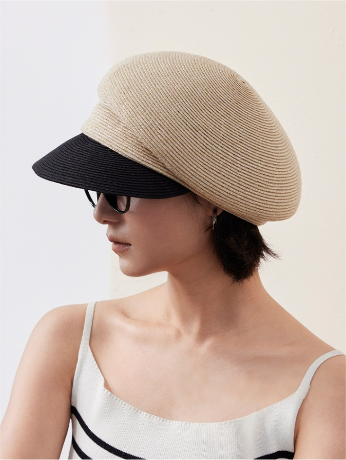 Paper Straw Beret Hat – Lightweight Summer Cap for Women - OESLO