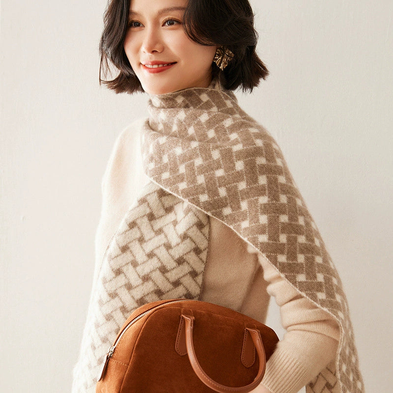 Cashmere Scarf – Geometric Colorblock Elegance | Multiple Colors OESLO
