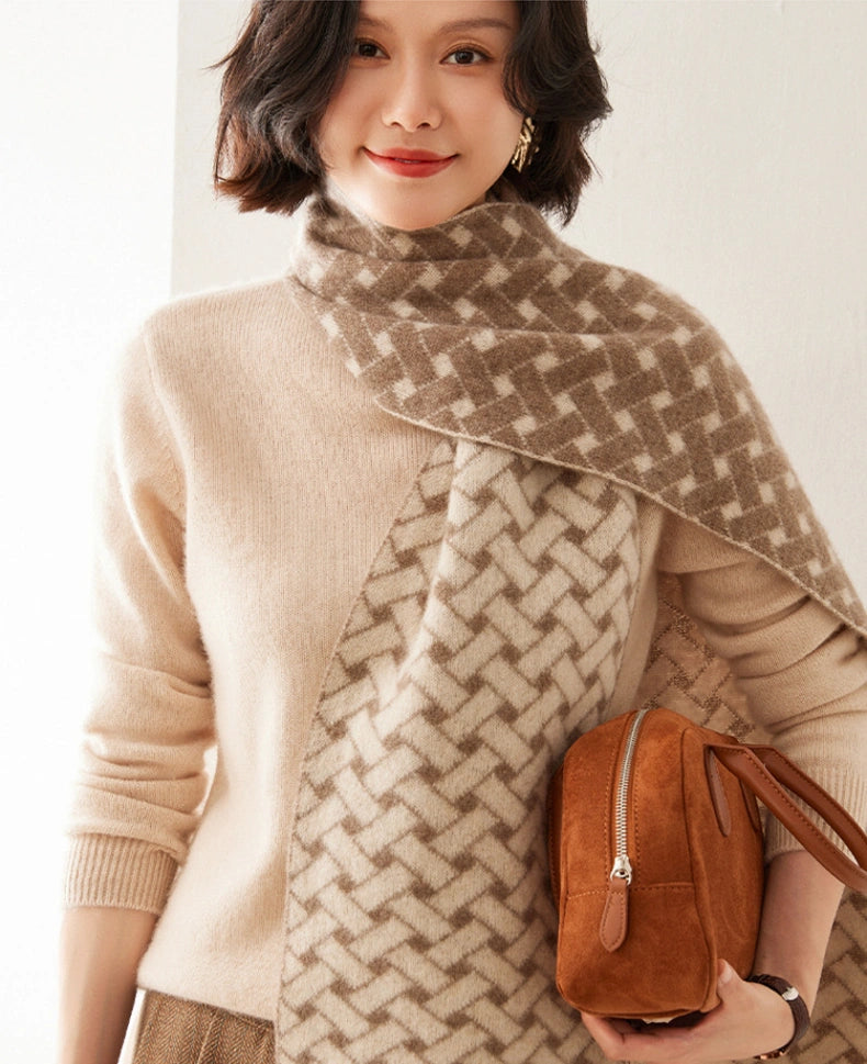 Cashmere Scarf – Geometric Colorblock Elegance | Multiple Colors OESLO