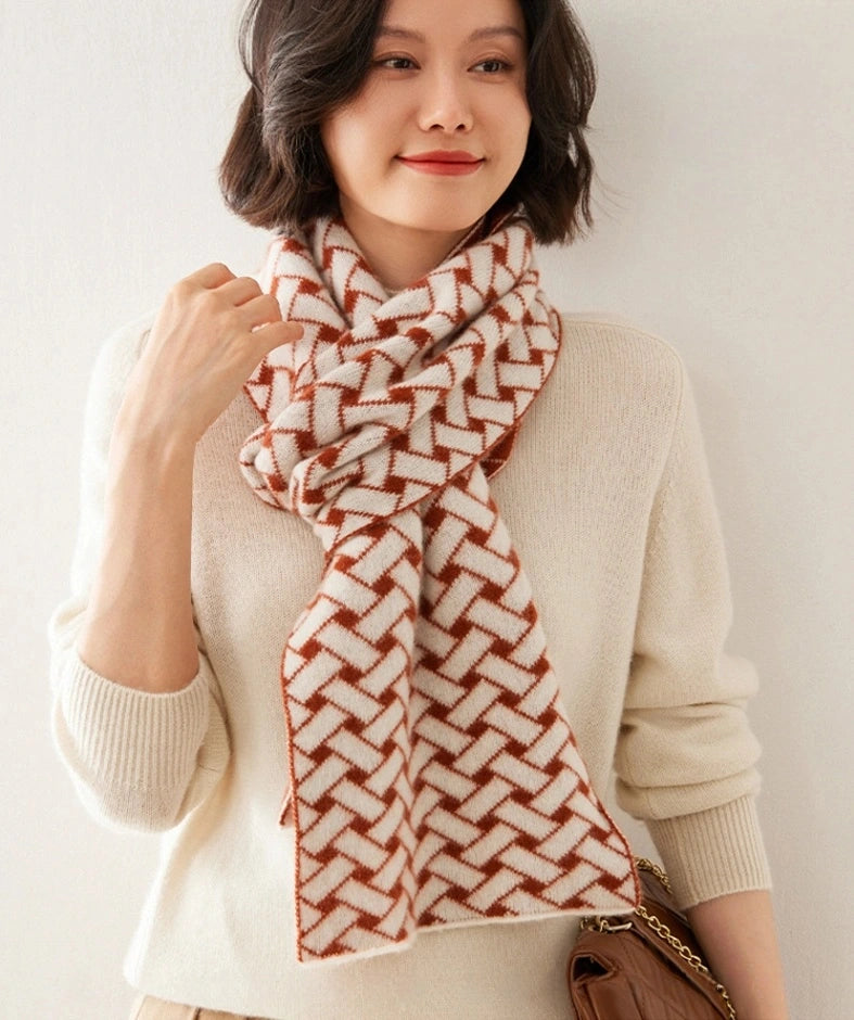 Cashmere Scarf – Geometric Colorblock Elegance | Multiple Colors OESLO