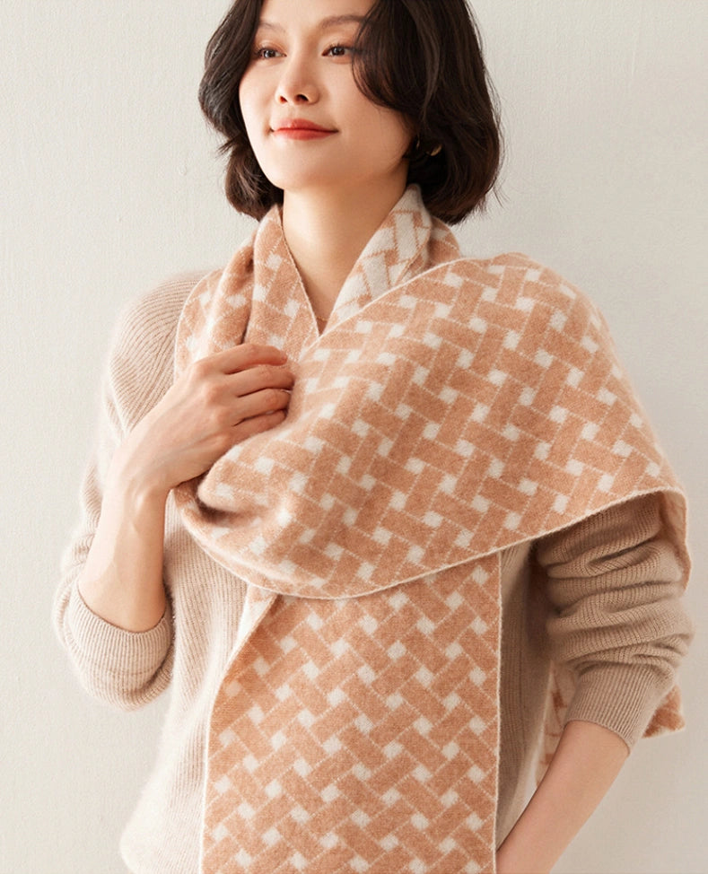 Cashmere Scarf – Geometric Colorblock Elegance | Multiple Colors OESLO