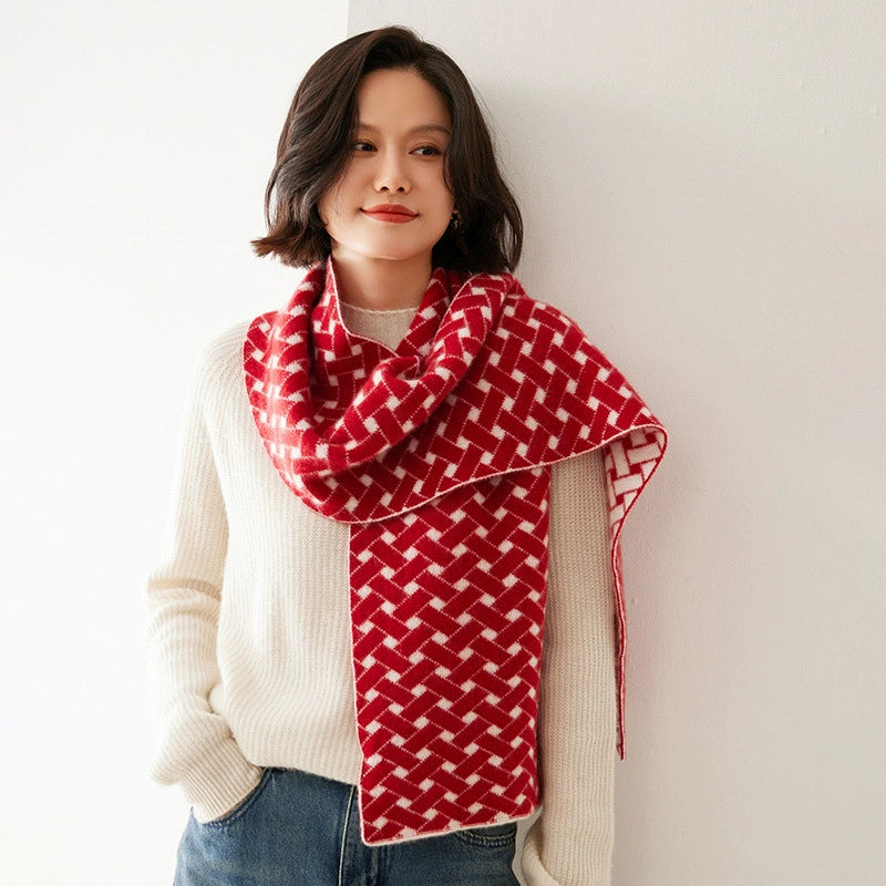 Cashmere Scarf – Geometric Colorblock Elegance | Multiple Colors OESLO