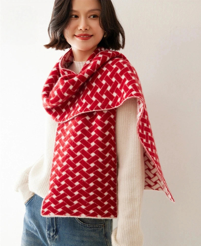 Cashmere Scarf – Geometric Colorblock Elegance | Multiple Colors OESLO