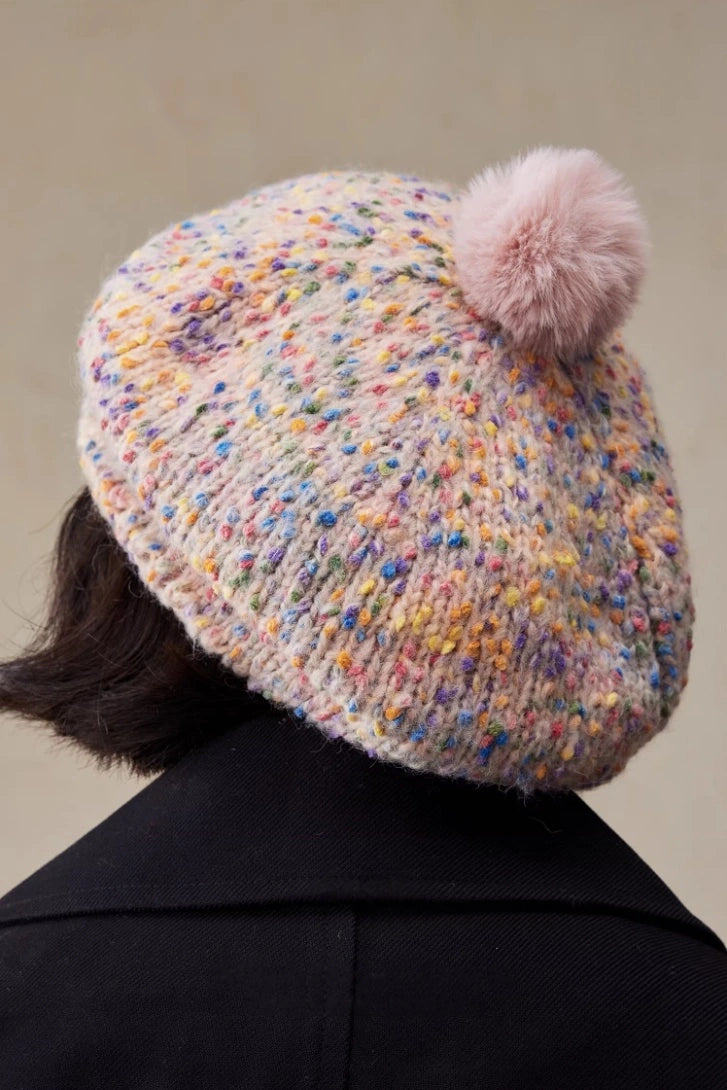 Cute Knit Beret Hat for Women | Pink - OESLO