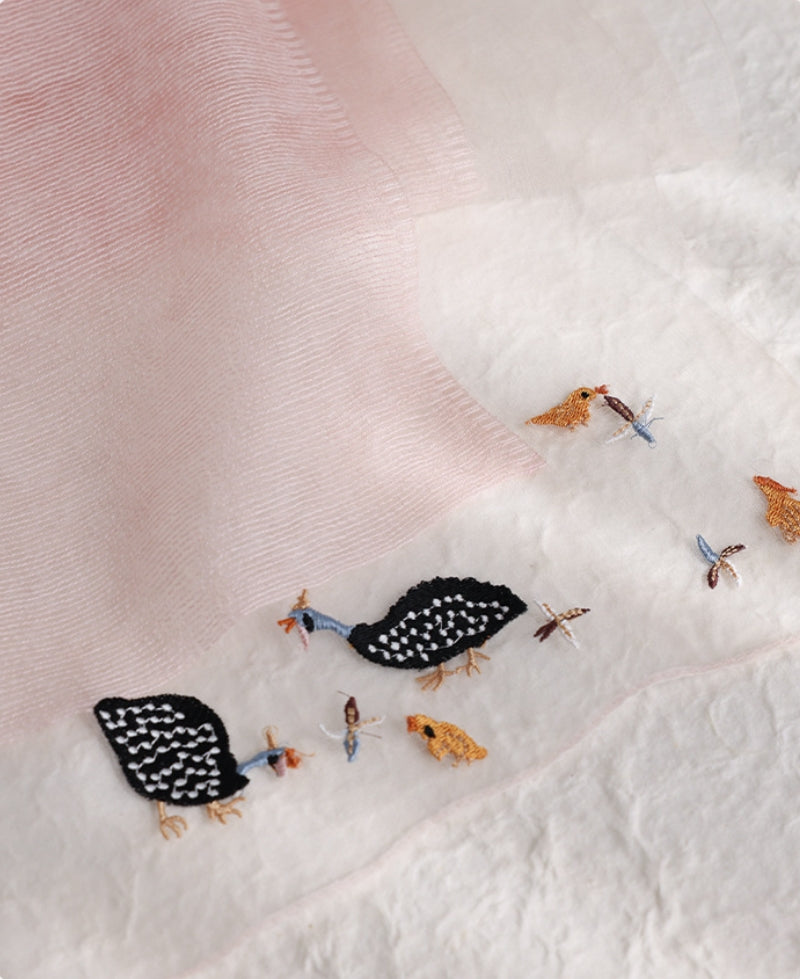 Embroidered Silk Scarf for Women – Lightweight Wrap - OESLO