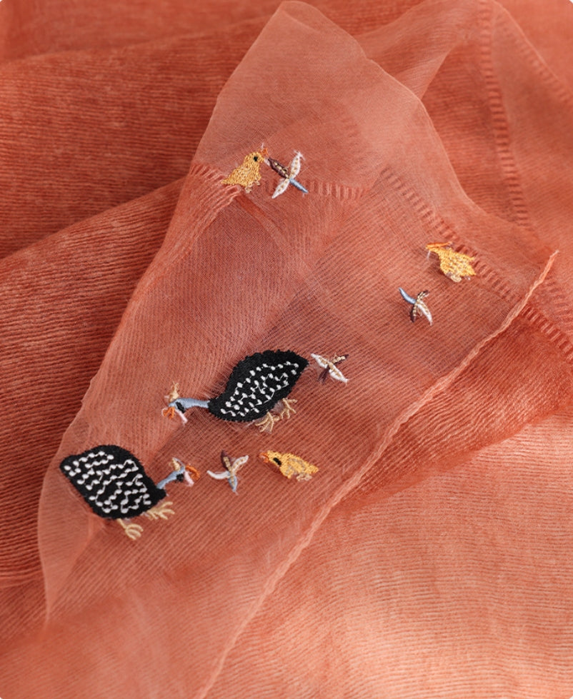 Embroidered Silk Scarf for Women – Lightweight Wrap - OESLO