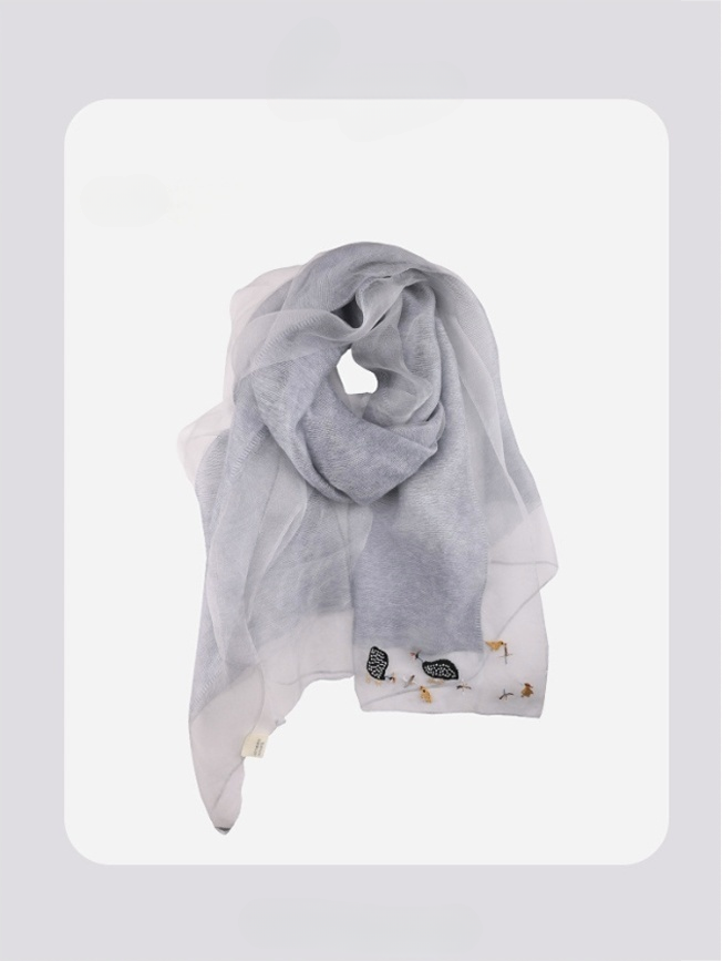 Embroidered Silk Scarf for Women – Lightweight Wrap - OESLO
