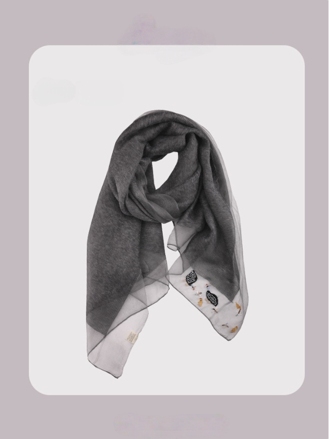Embroidered Silk Scarf for Women – Lightweight Wrap - OESLO
