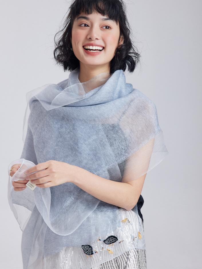 Embroidered Silk Scarf for Women – Lightweight Wrap - OESLO
