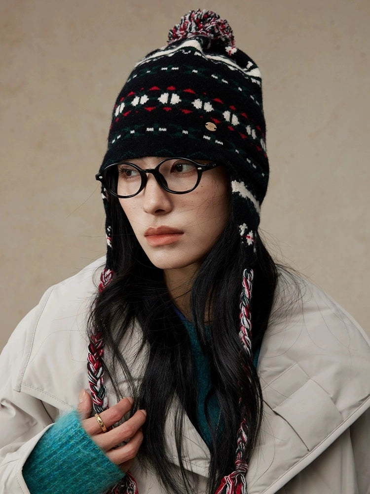 Fair Isle Wool Earflap Beanie – Vintage-Inspired Winter Knit Hat OESLO