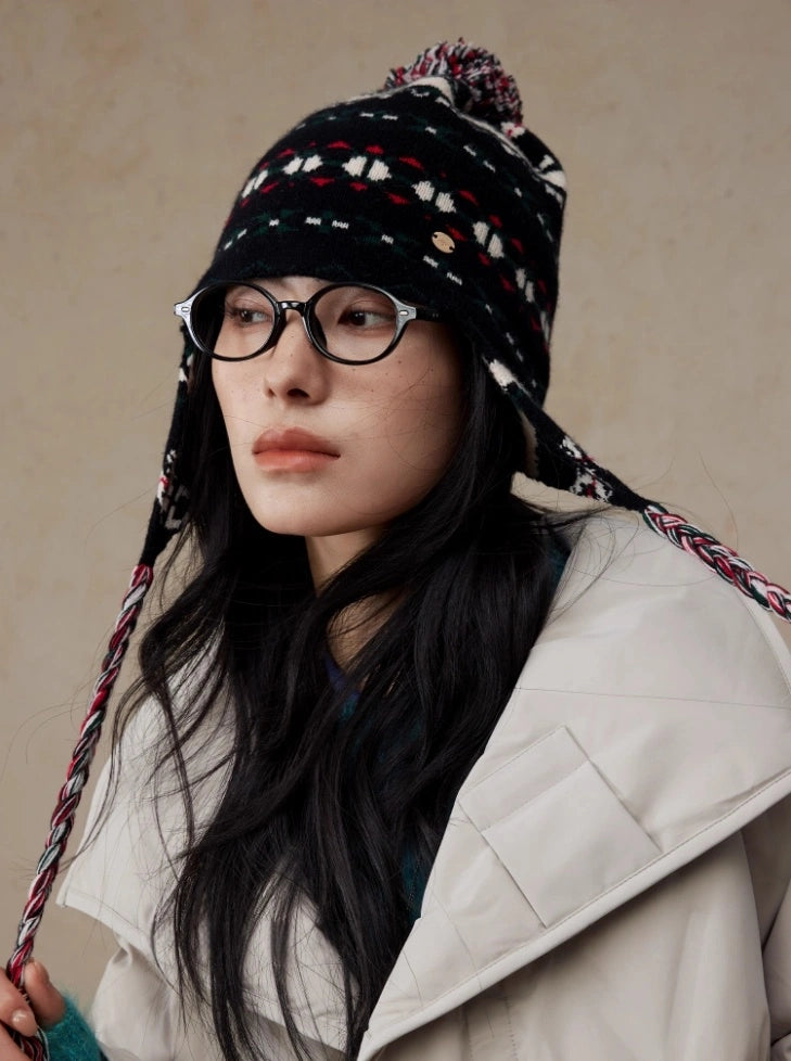 Fair Isle Wool Earflap Beanie – Vintage-Inspired Winter Knit Hat OESLO