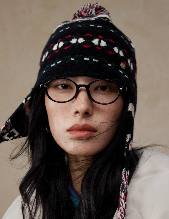Fair Isle Wool Earflap Beanie – Vintage-Inspired Winter Knit Hat OESLO
