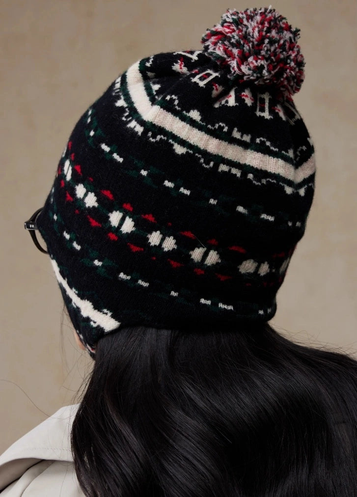 Fair Isle Wool Earflap Beanie – Vintage-Inspired Winter Knit Hat OESLO