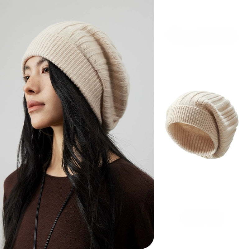 Wool Knit Hat — Elegant Striped Beret for Women | Multiple Colors OESLO