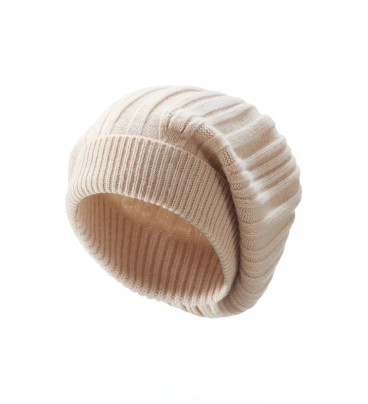 Wool Knit Hat — Elegant Striped Beret for Women | Multiple Colors OESLO