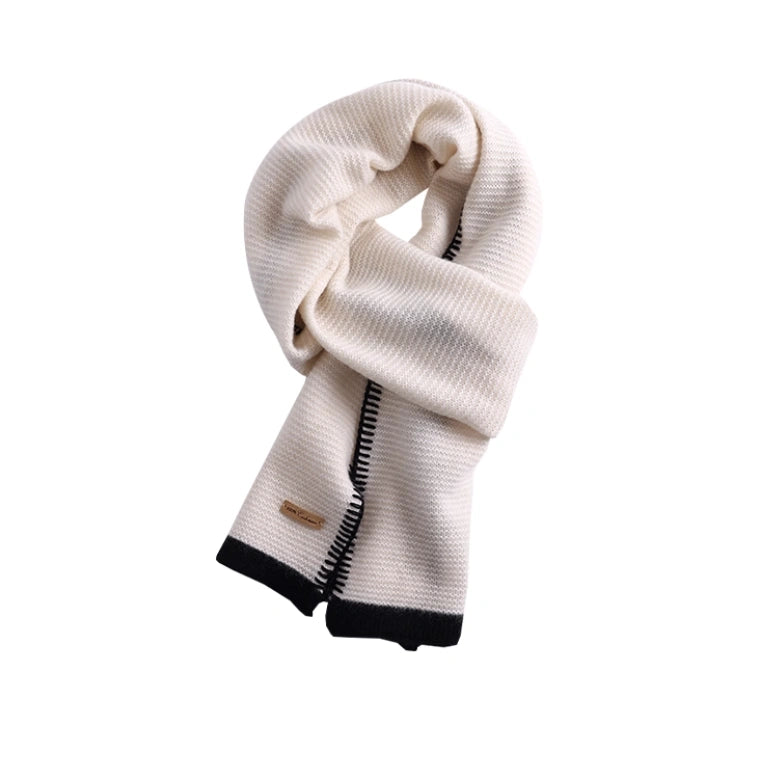 Cashmere Scarf – Minimalist Contrast Edge Design | Black & Ivory - OESLO