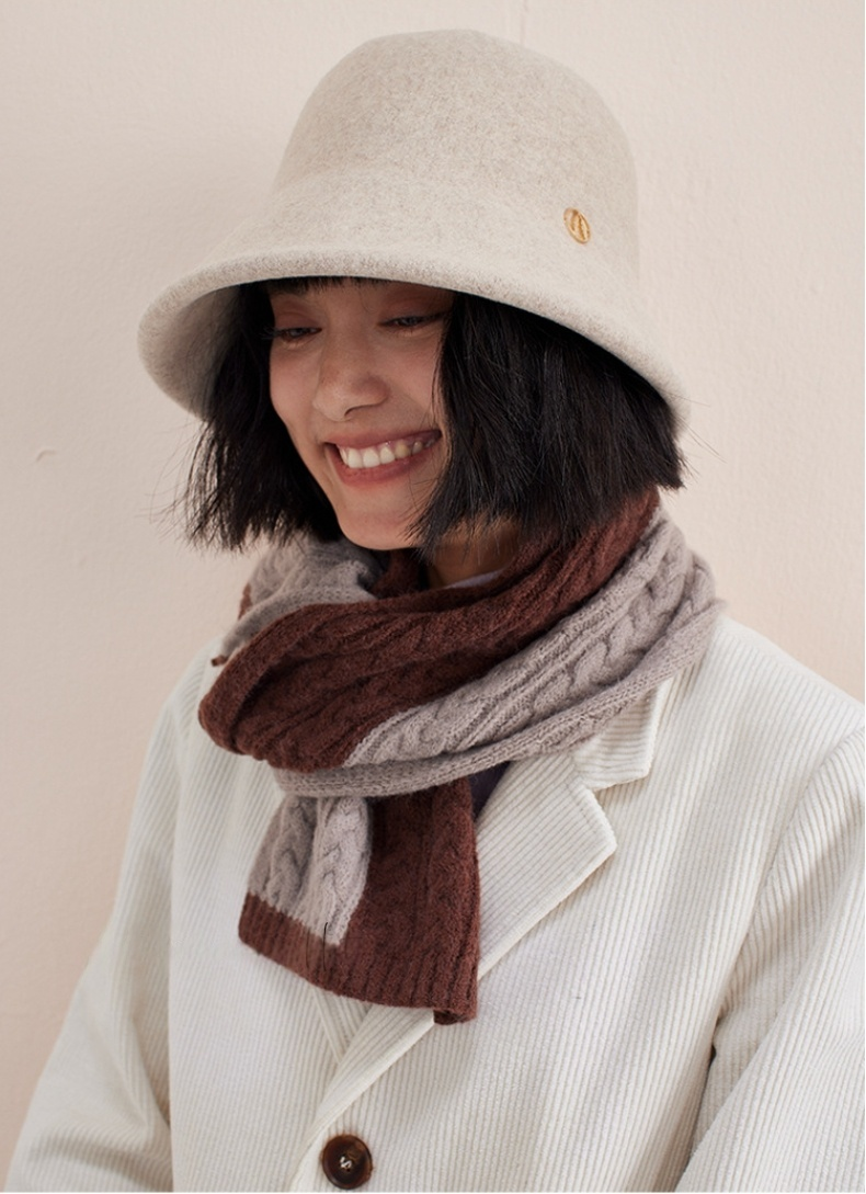 Minimalist Wool Bucket Hat – Wool Fuzzy Winter Hat for Women - OESLO