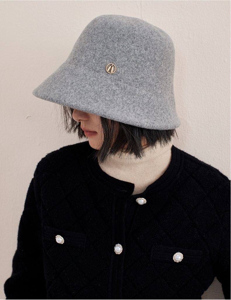 Minimalist Wool Bucket Hat – Wool Fuzzy Winter Hat for Women - OESLO