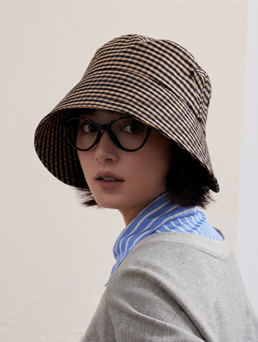Plaid Bucket Hat - Foldable Breathable Sun Hat - AOA Fashion Accessories