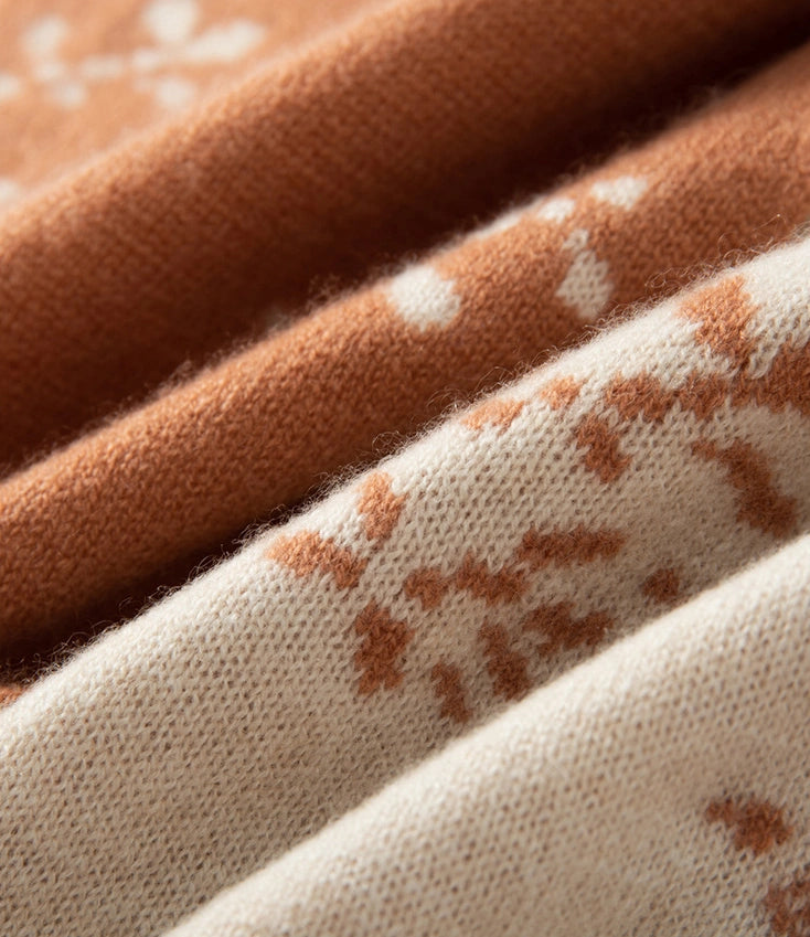 Reversible Cashmere Scarf - with Floral Jacquard Pattern | Multiple Colors OESLO