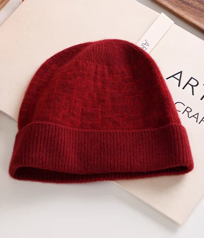 Red Cashmere Scarf and Hat Set - OESLO