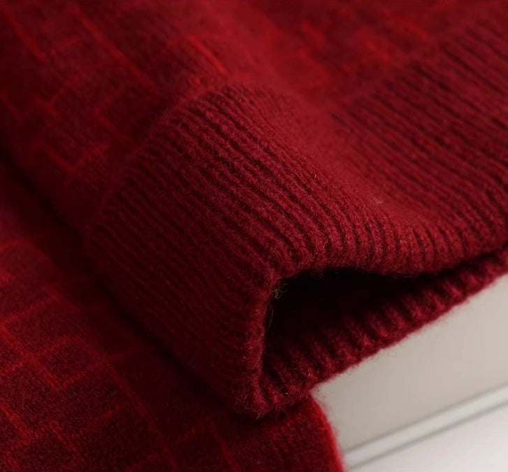 Red Cashmere Scarf and Hat Set - OESLO