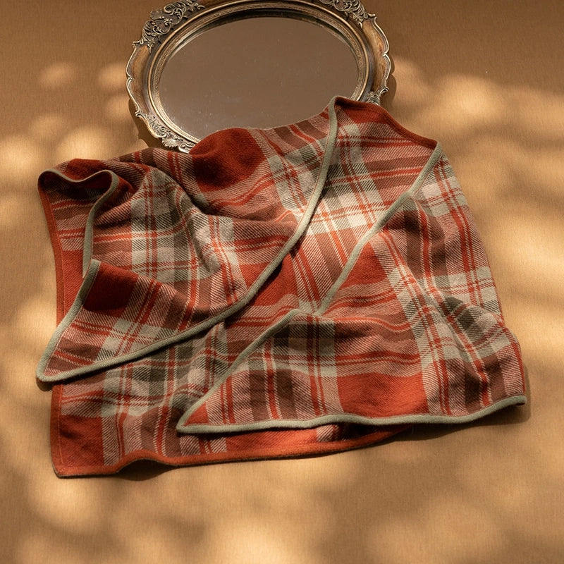 Classic Check Cashmere Triangle Scarf – Retro Chic Shawl | Multiple Colors OESLO