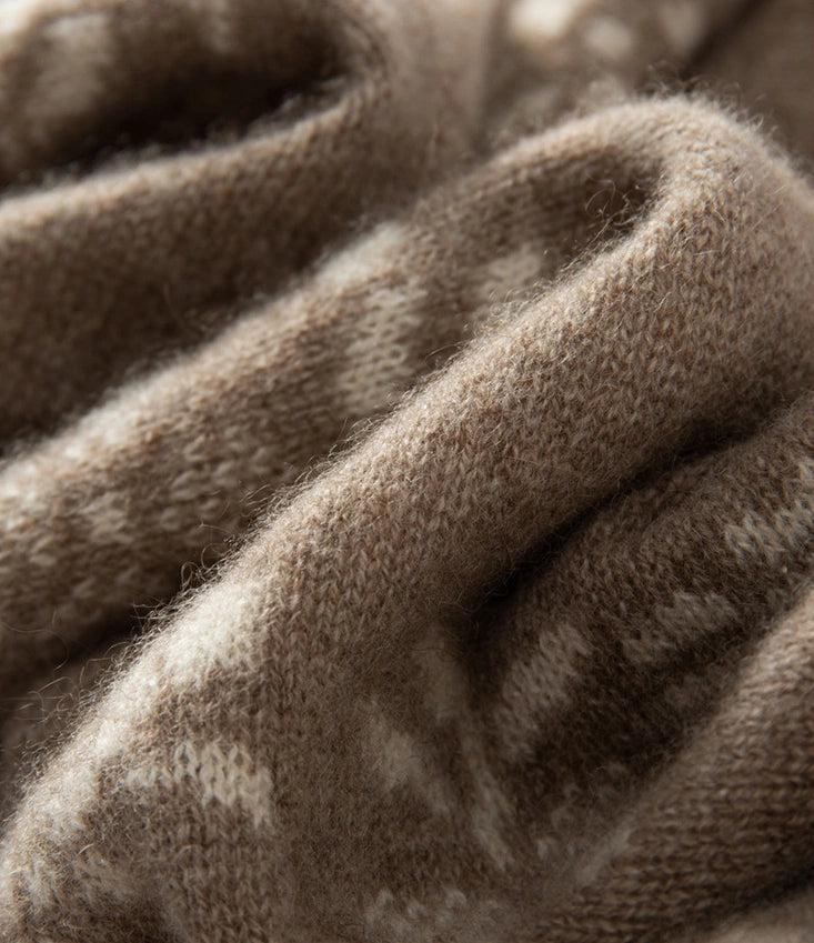 Reversible Cashmere Scarf - with Floral Jacquard Pattern | Multiple Colors