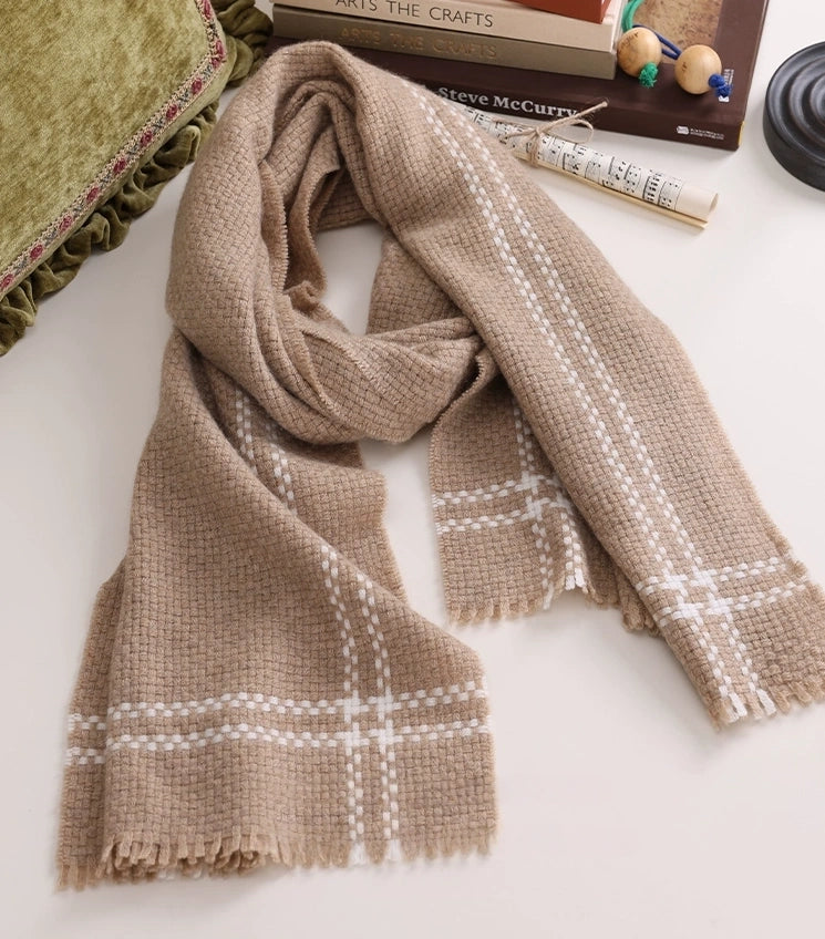 100% Cashmere Knit Scarf | Luxury Unisex, Camel - OESLO
