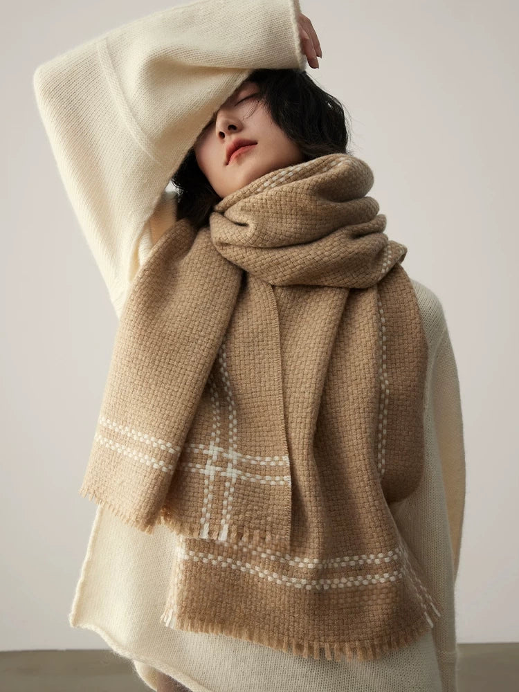 100% Cashmere Knit Scarf | Luxury Unisex, Camel - OESLO