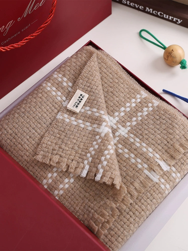 100% Cashmere Knit Scarf | Luxury Unisex, Camel - OESLO