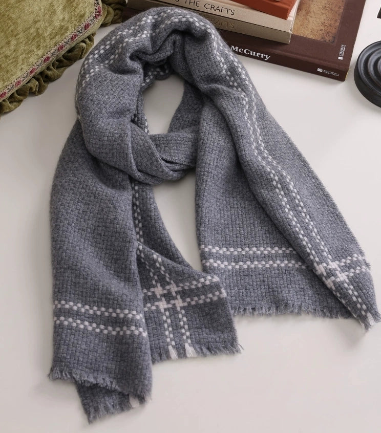 100% Cashmere Knit Scarf | Luxury Unisex, Dark Grey - OESLO