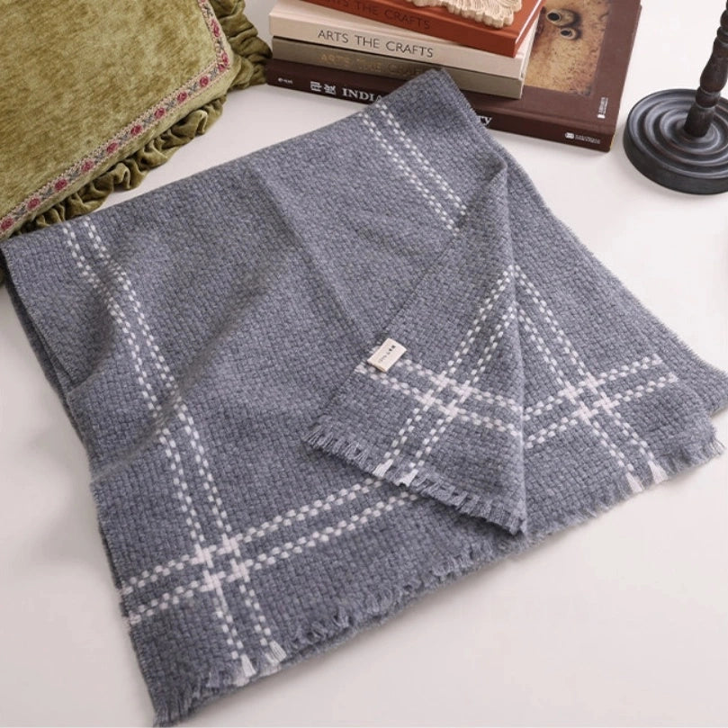 100% Cashmere Knit Scarf | Luxury Unisex, Dark Grey - OESLO