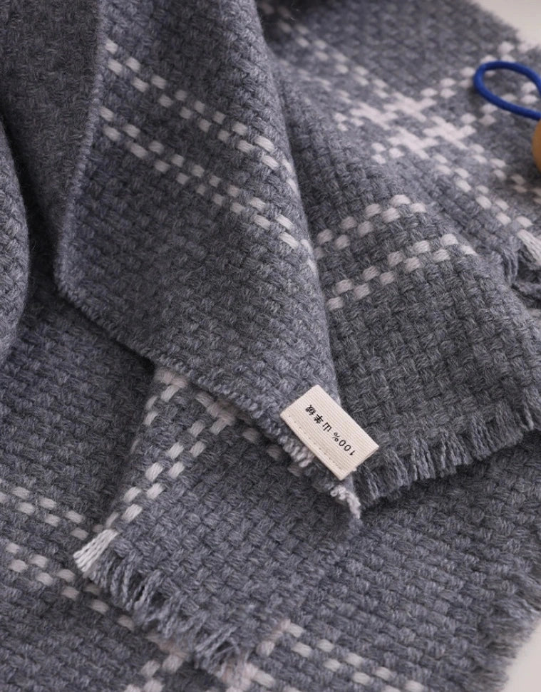 100% Cashmere Knit Scarf | Luxury Unisex, Dark Grey - OESLO