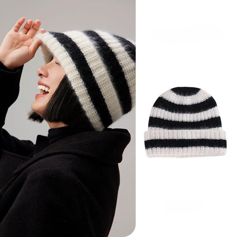 Unisex Striped Cashmere Knit Beanie Hat for Winter | Multiple Colors - OESLO