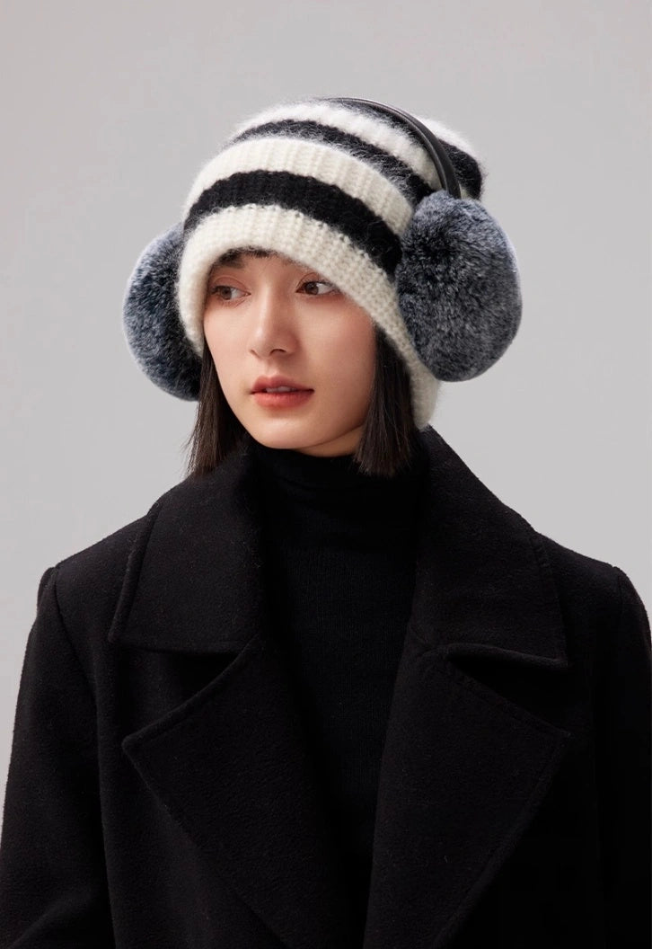 Unisex Striped Cashmere Knit Beanie Hat for Winter | Multiple Colors - OESLO