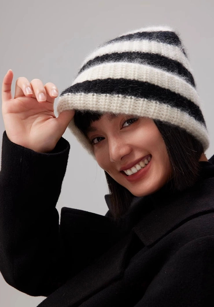 Unisex Striped Cashmere Knit Beanie Hat for Winter | Multiple Colors - OESLO