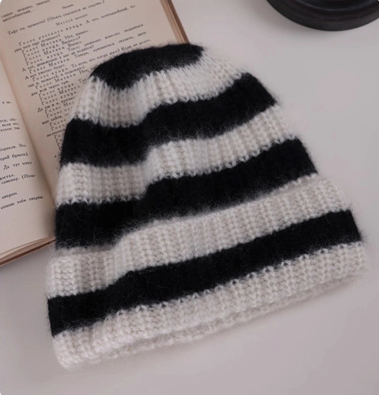 Unisex Striped Cashmere Knit Beanie Hat for Winter | Multiple Colors - OESLO