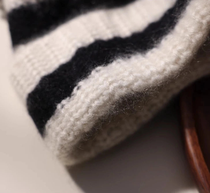 Unisex Striped Cashmere Knit Beanie Hat for Winter | Multiple Colors - OESLO