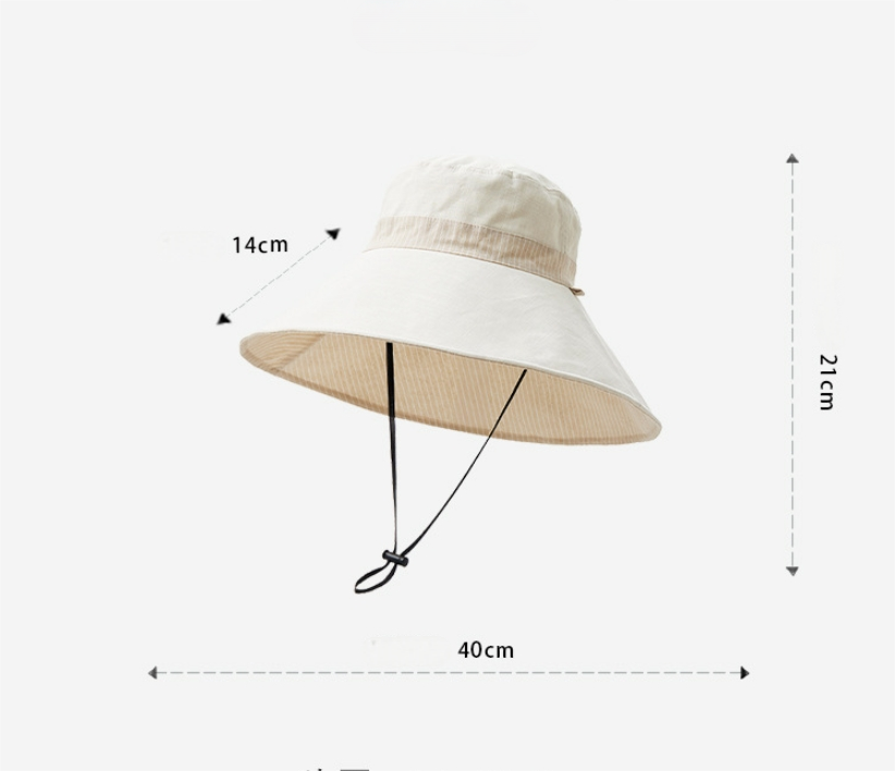 Sun Hats for Women - Reversible Wide Brim Cotton Linen Beach Hat - AOA Fashion Accessories