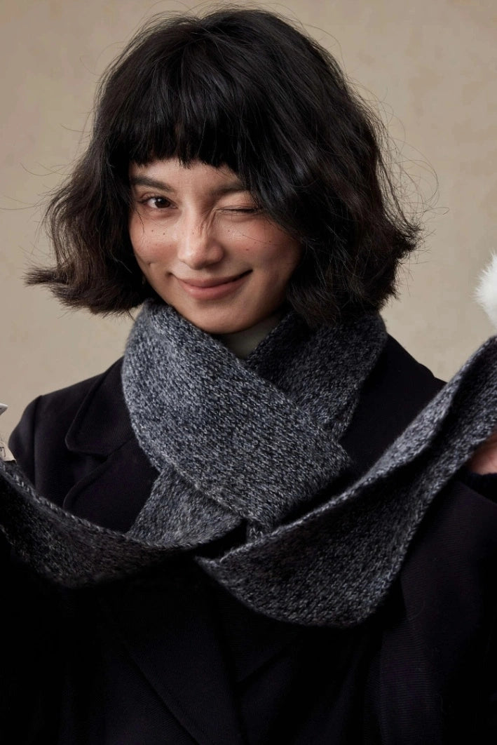 Women's Skinny Knit Scarf with Pom-Pom Design | Multiple Colors - OESLO